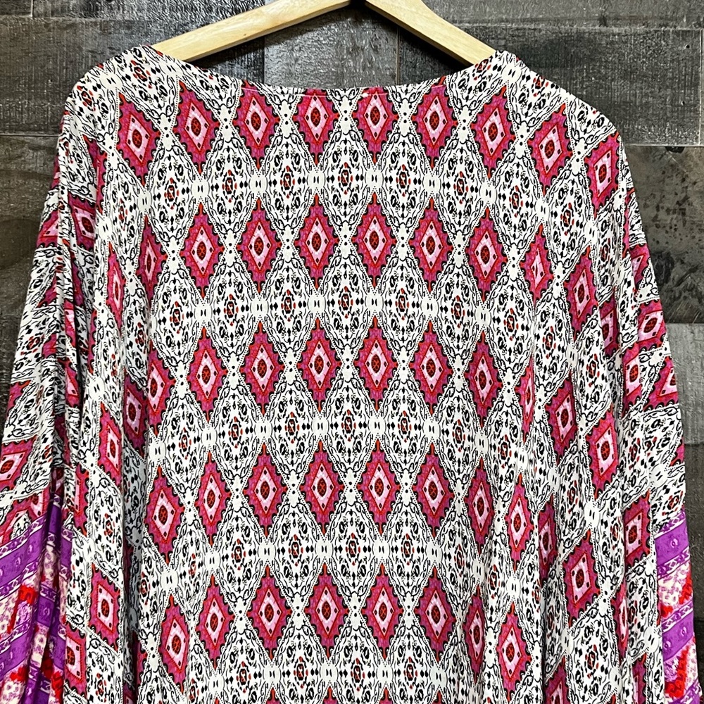 Umgee Multicolor Patterned Kimono Top - Picture 9 of 12